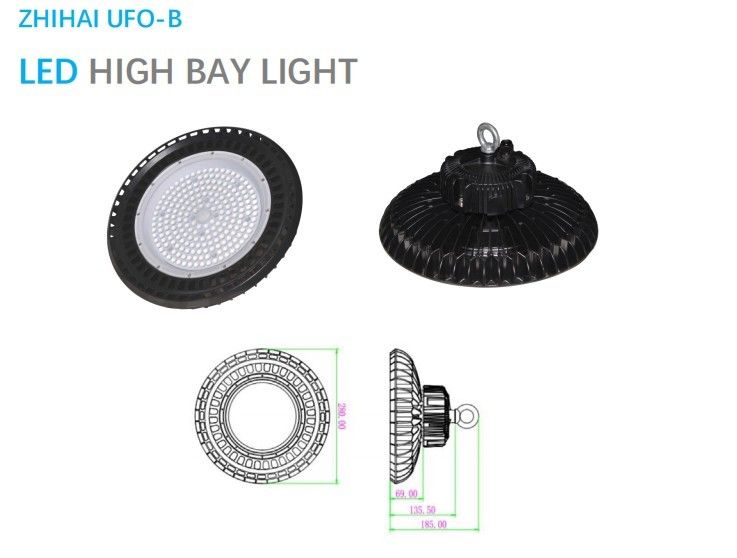 60C High Bay Warehouse Lighting 100W 12000LM دور LED High Bay
